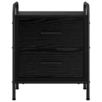 vidaXL Bedside Cabinet Black Oak 40 x 30 x 50 cm Engineered Wood