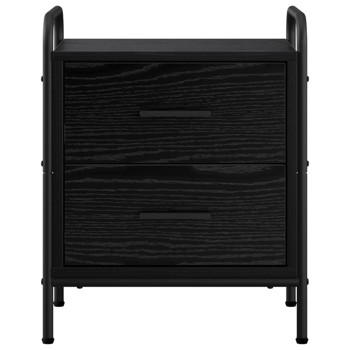 vidaXL Bedside Cabinet Black Oak 40 x 30 x 50 cm Engineered Wood