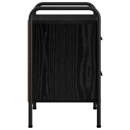 vidaXL Bedside Cabinet Black Oak 40 x 30 x 50 cm Engineered Wood