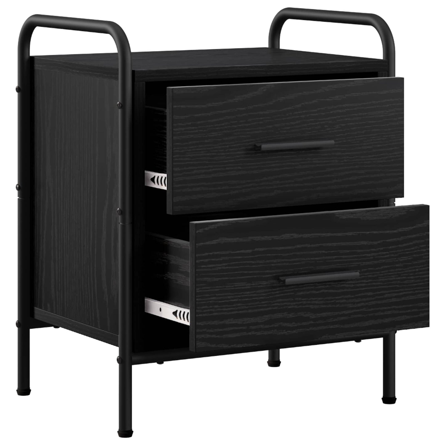 vidaXL Bedside Cabinet 2 pcs Black Oak 40 x 30 x 50 cm Engineered Wood
