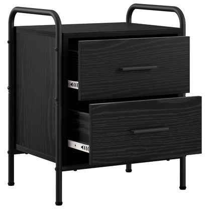 vidaXL Bedside Cabinet 2 pcs Black Oak 40 x 30 x 50 cm Engineered Wood