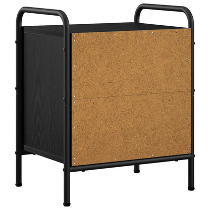 vidaXL Bedside Cabinet 2 pcs Black Oak 40 x 30 x 50 cm Engineered Wood