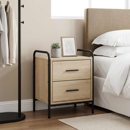 vidaXL Bedside Cabinet Sonoma Oak 40 x 30 x 50 cm Engineered Wood