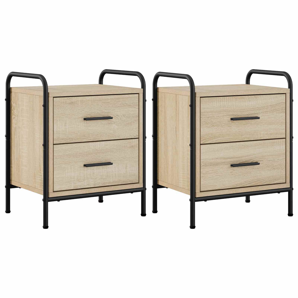 vidaXL Bedside Cabinet 2 pcs Sonoma Oak 40 x 30 x 50 cm