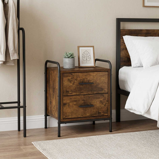 vidaXL Bedside Cabinet Smoked Oak 40 x 30 x 50 cm Engineered Wood
