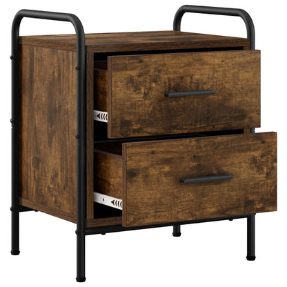 vidaXL Bedside Cabinet Smoked Oak 40 x 30 x 50 cm Engineered Wood