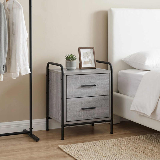 vidaXL Bedside Cabinet Grey Sonoma 40 x 30 x 50 cm Engineered Wood