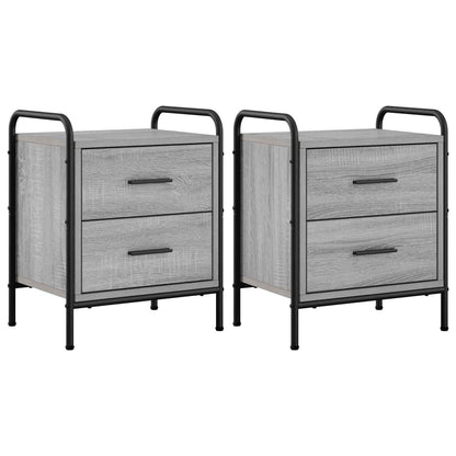 vidaXL Bedside Cabinet 2 pcs Grey Sonoma 40 x 30 x 50 cm