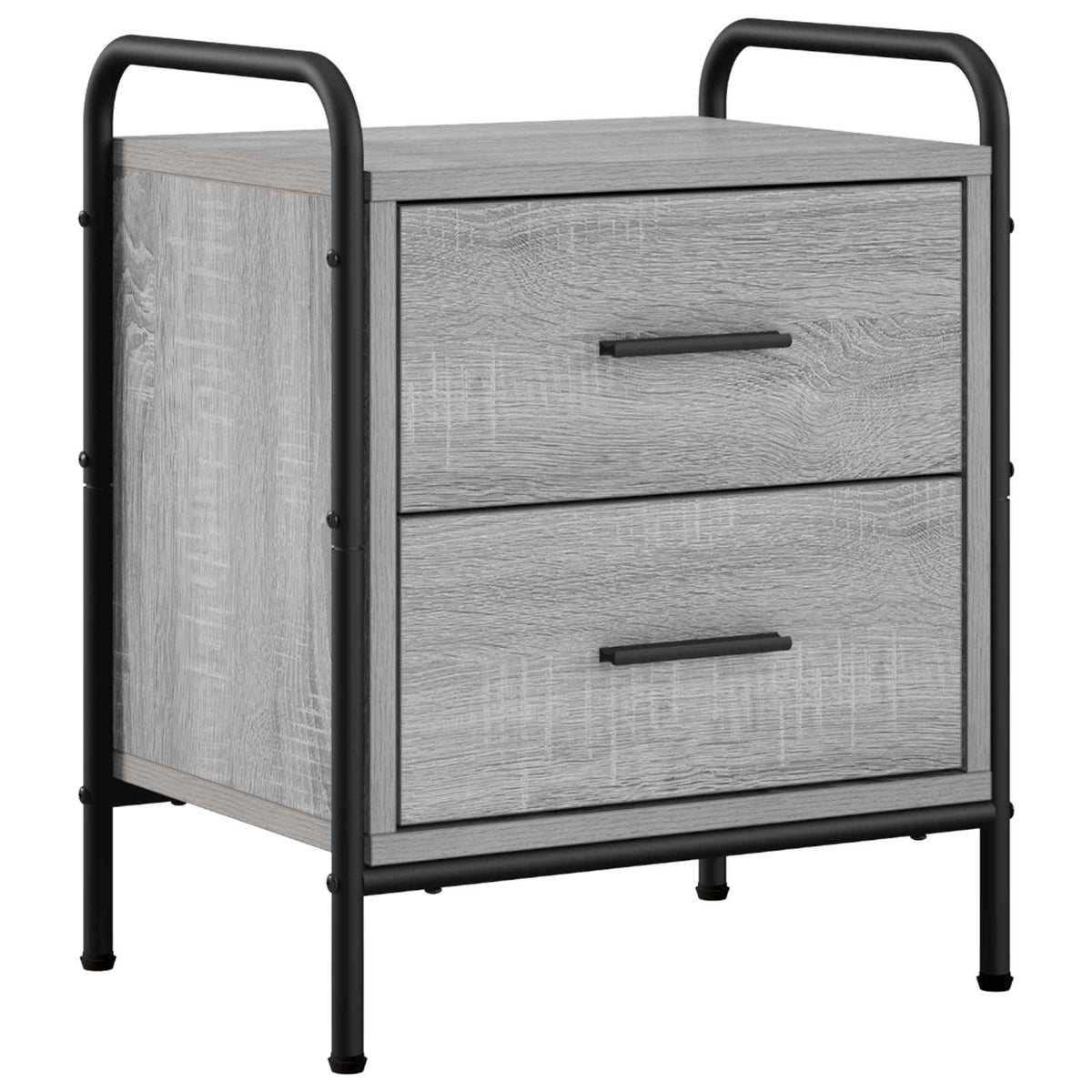 vidaXL Bedside Cabinet 2 pcs Grey Sonoma 40 x 30 x 50 cm