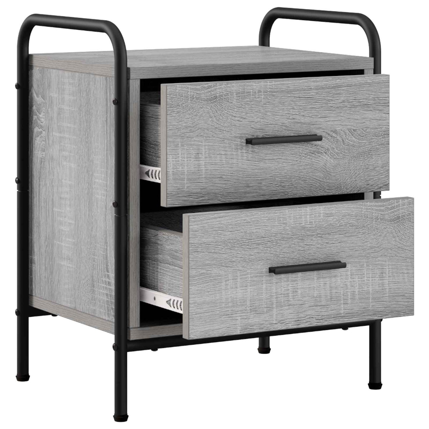 vidaXL Bedside Cabinet 2 pcs Grey Sonoma 40 x 30 x 50 cm