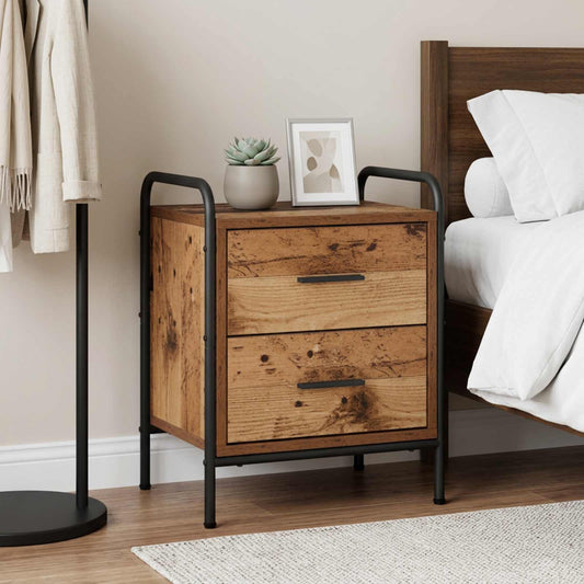 vidaXL Bedside Cabinet Old Wood 40 x 30 x 50 cm Engineered Wood