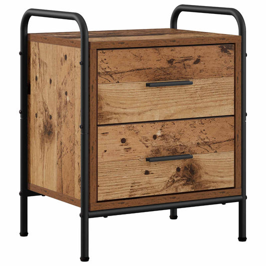 vidaXL Bedside Cabinet Old Wood 40 x 30 x 50 cm Engineered Wood