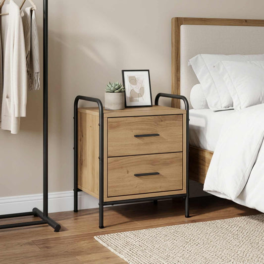 vidaXL Bedside Cabinet Artisan Oak 40 x 30 x 50 cm Engineered Wood