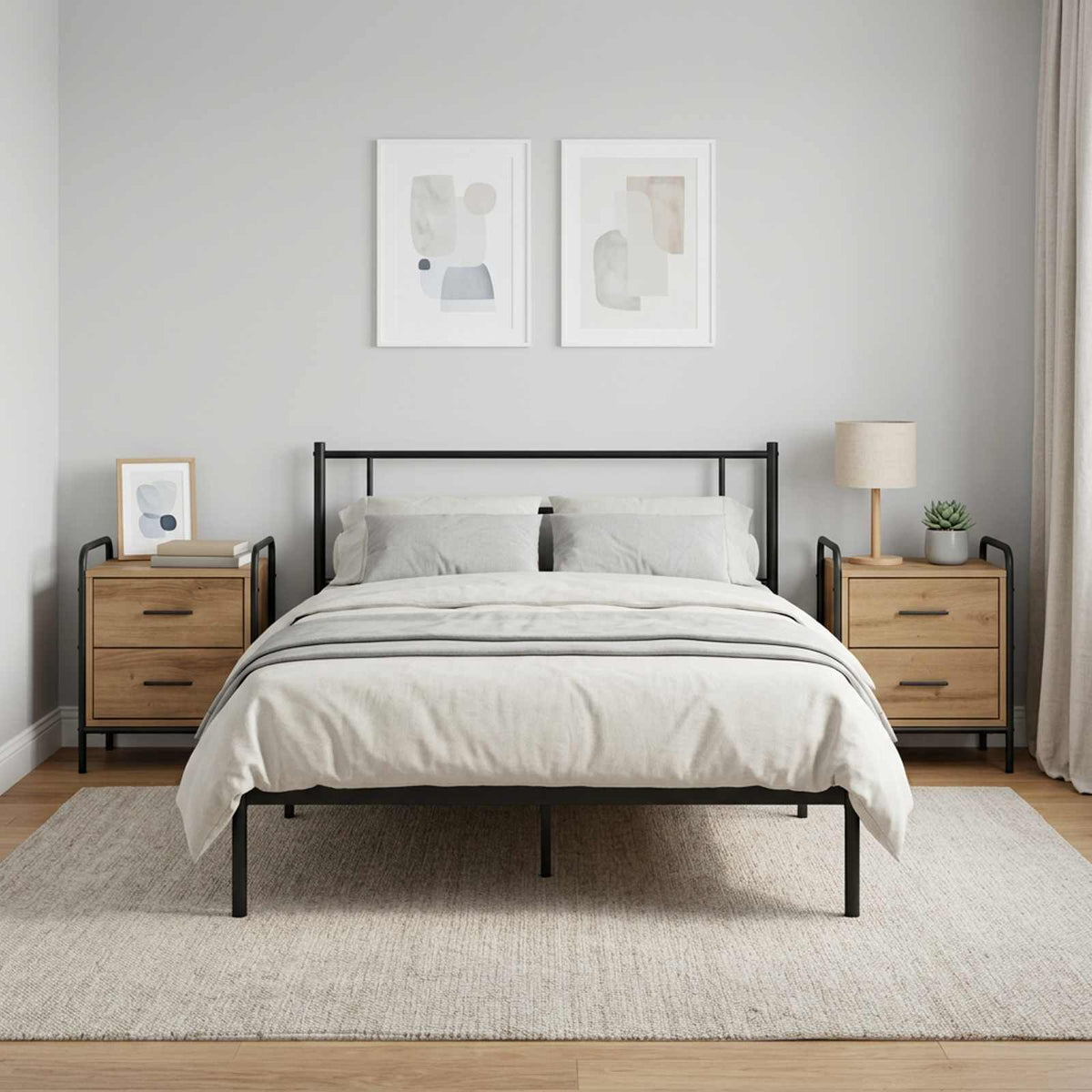 vidaXL Bedside Cabinet 2 pcs Artisan Oak 40 x 30 x 50 cm