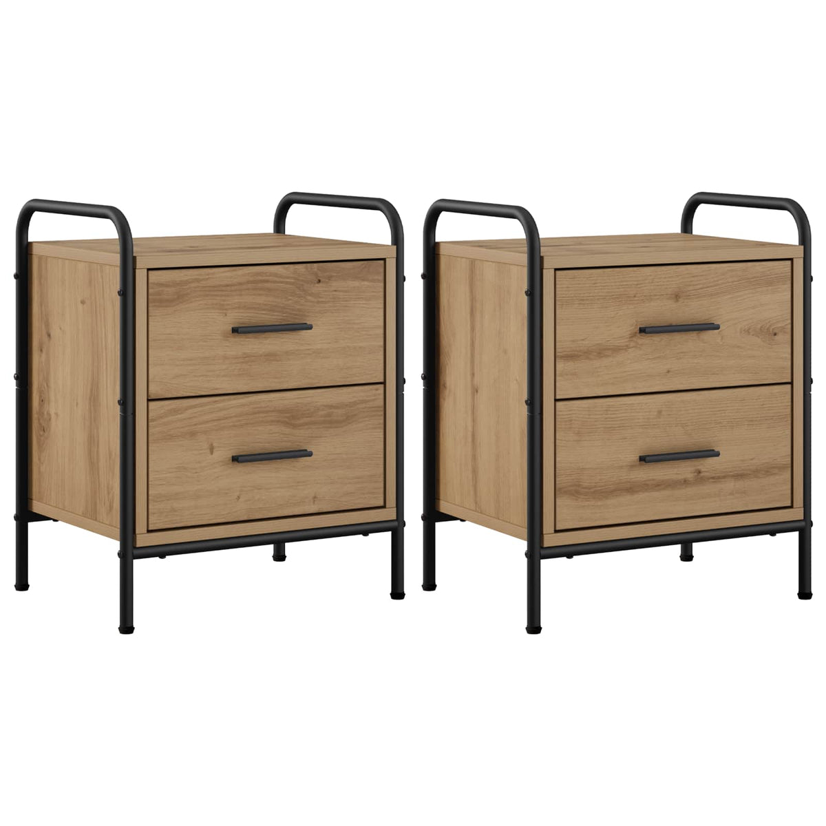 vidaXL Bedside Cabinet 2 pcs Artisan Oak 40 x 30 x 50 cm