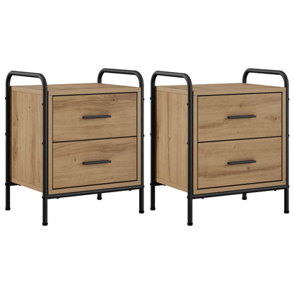 vidaXL Bedside Cabinet 2 pcs Artisan Oak 40 x 30 x 50 cm