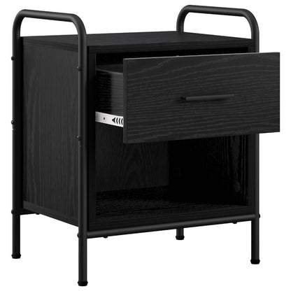 vidaXL Bedside Cabinet Black Oak 40 x 30 x 50 cm Engineered Wood