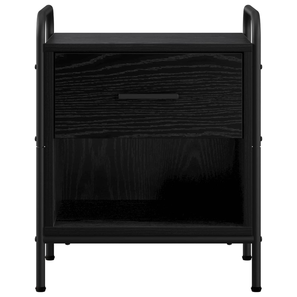 vidaXL Bedside Cabinet Black Oak 40 x 30 x 50 cm Engineered Wood