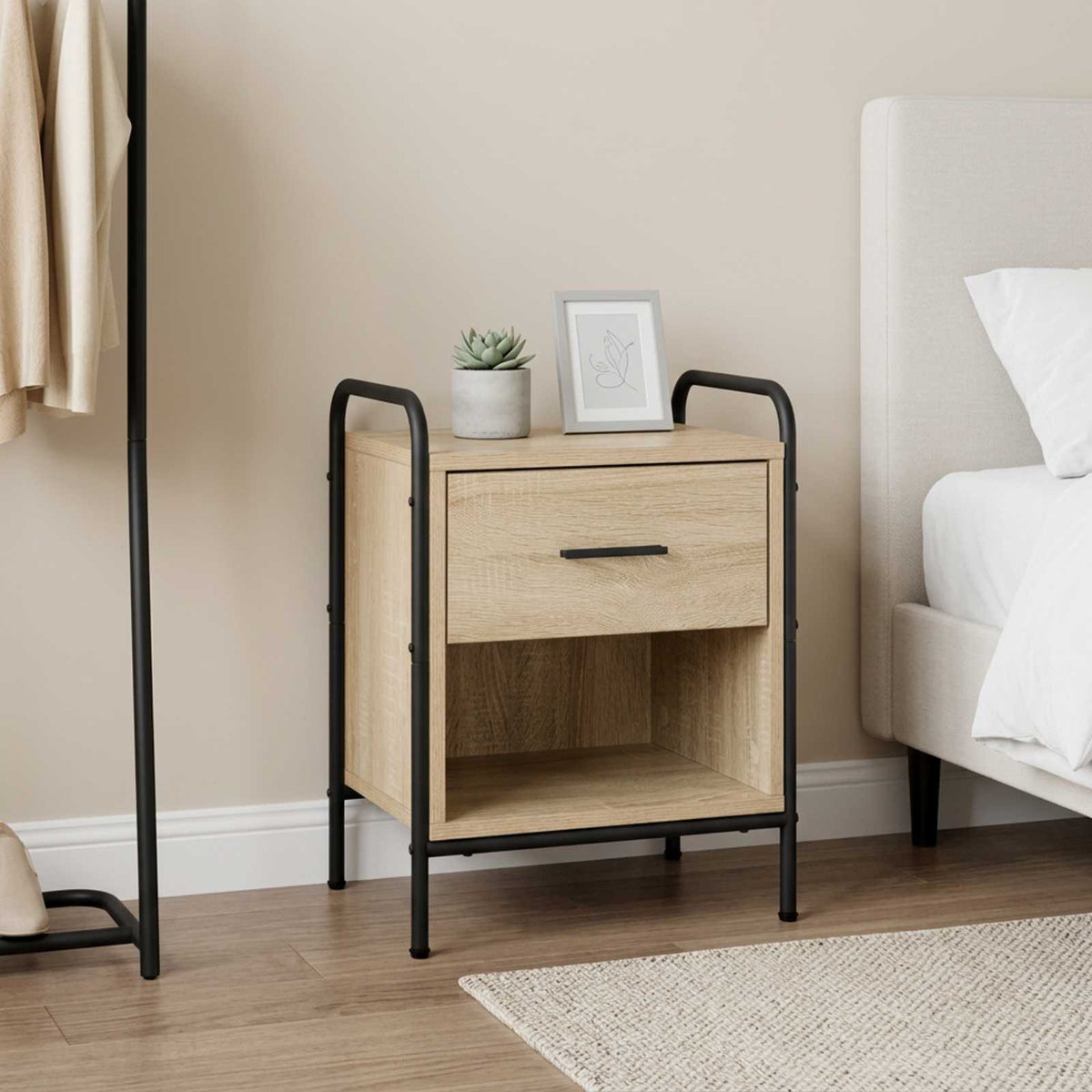 vidaXL Bedside Cabinet Sonoma Oak 40 x 30 x 50 cm Engineered Wood