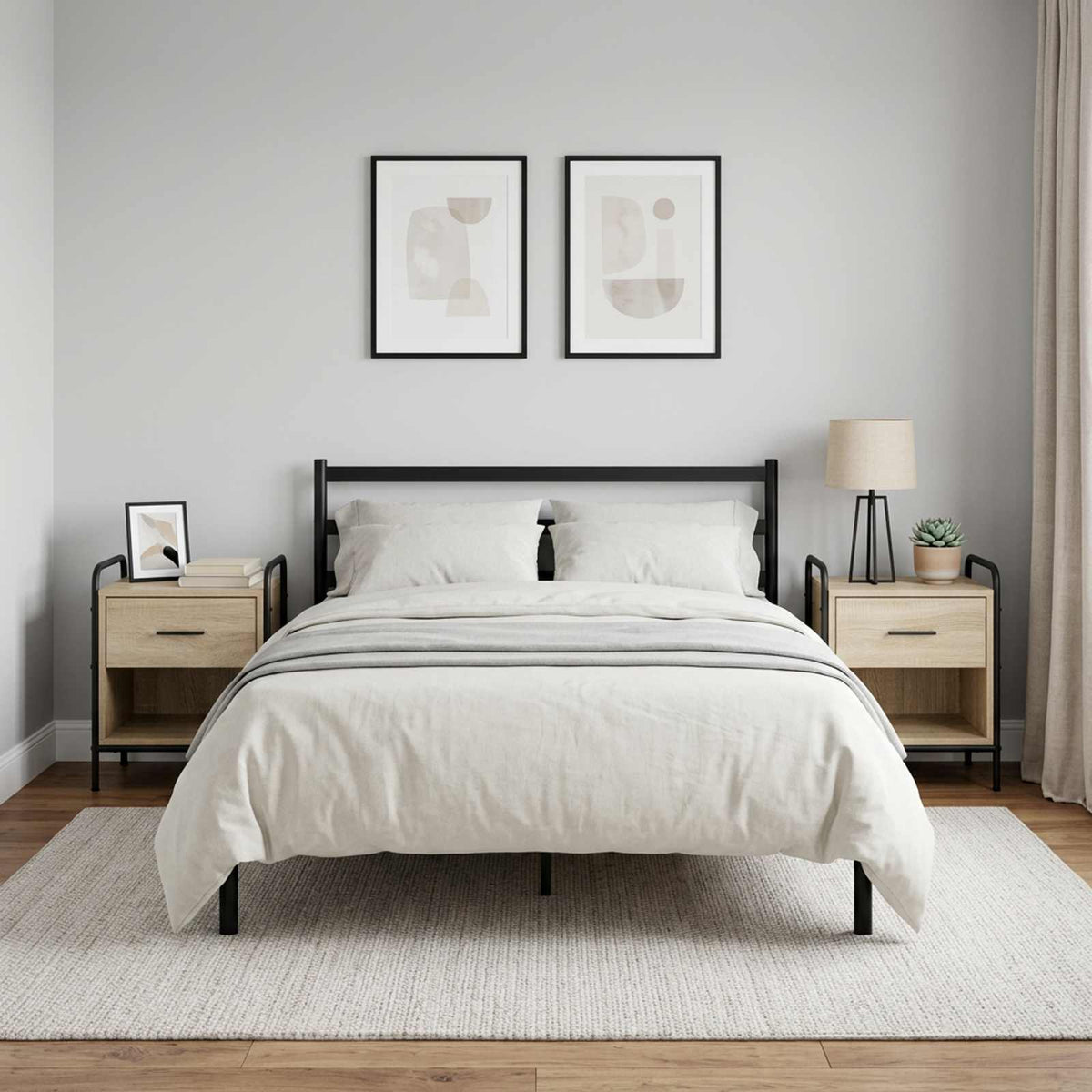 vidaXL Bedside Cabinet 2 pcs Sonoma Oak 40 x 30 x 50 cm