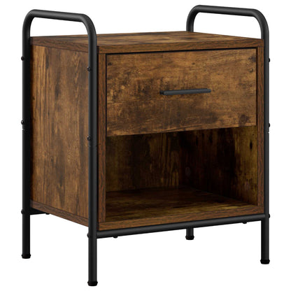 vidaXL Bedside Cabinet Smoked Oak 40 x 30 x 50 cm Engineered Wood