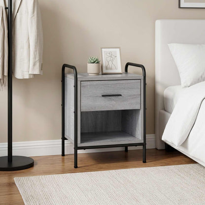 vidaXL Bedside Cabinet Grey Sonoma 40 x 30 x 50 cm Engineered Wood