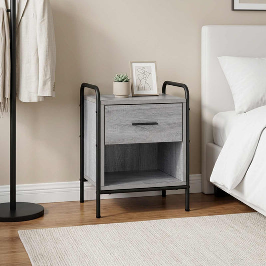 vidaXL Bedside Cabinet Grey Sonoma 40 x 30 x 50 cm Engineered Wood