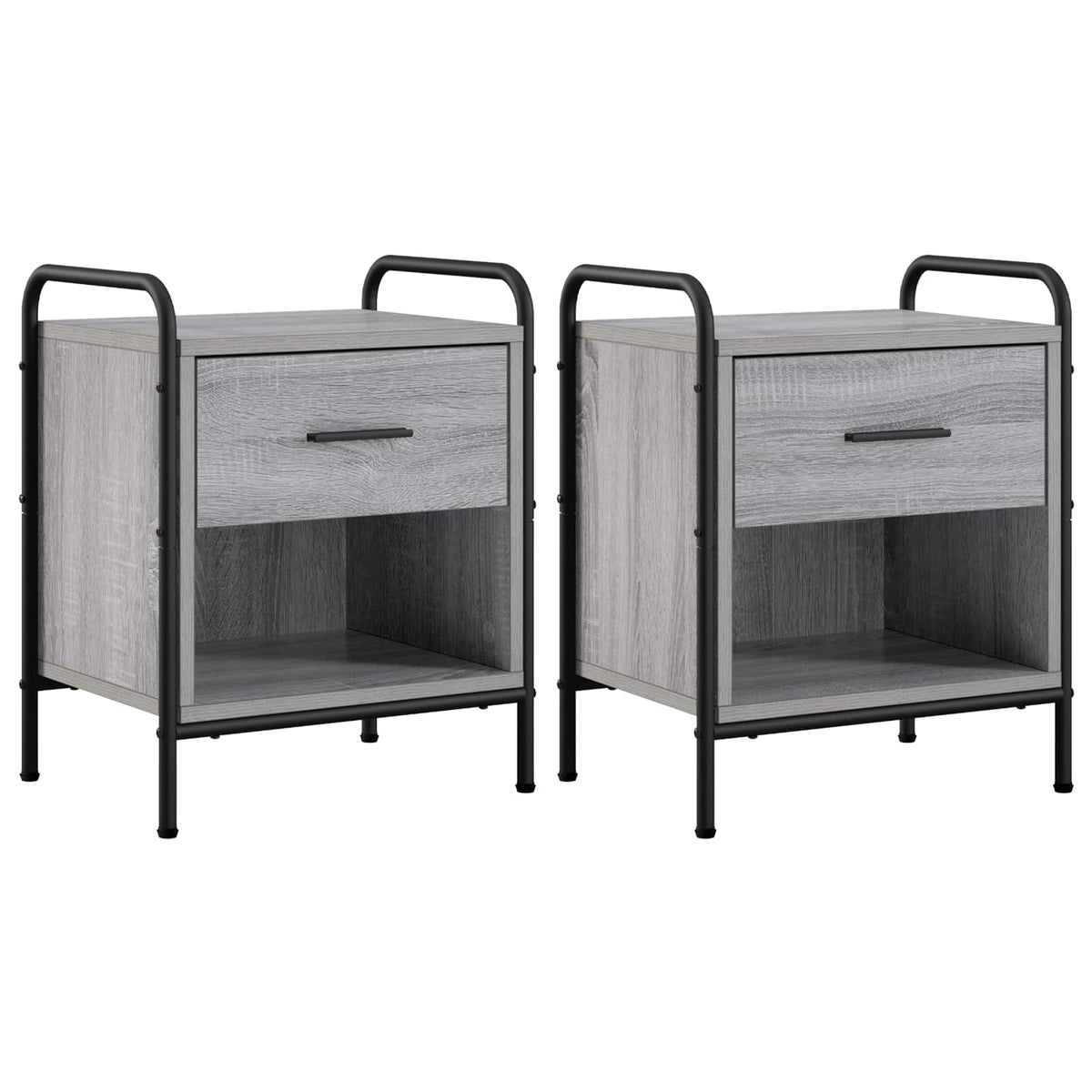 vidaXL Bedside Cabinet 2 pcs Grey Sonoma 40 x 30 x 50 cm