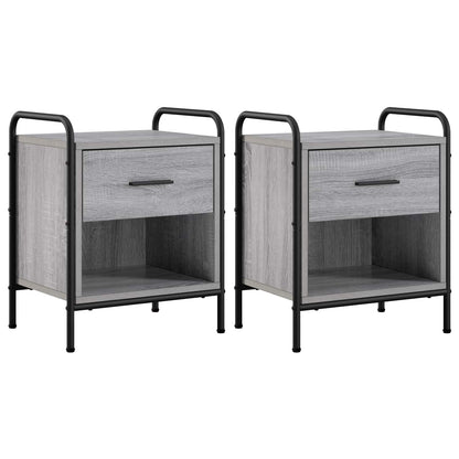vidaXL Bedside Cabinet 2 pcs Grey Sonoma 40 x 30 x 50 cm