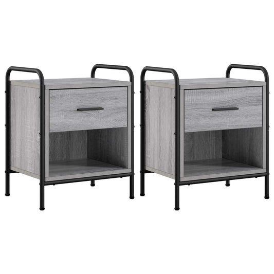 vidaXL Bedside Cabinet 2 pcs Grey Sonoma 40 x 30 x 50 cm