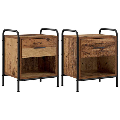 vidaXL Bedside Cabinet 2 pcs Old Wood 40 x 30 x 50 cm Engineered Wood
