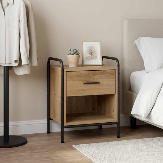 vidaXL Bedside Cabinet Artisan Oak 40 x 30 x 50 cm Engineered Wood