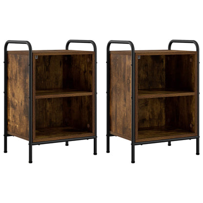 vidaXL Bedside Cabinet 2 pcs Smoked Oak 40 x 30 x 60 cm