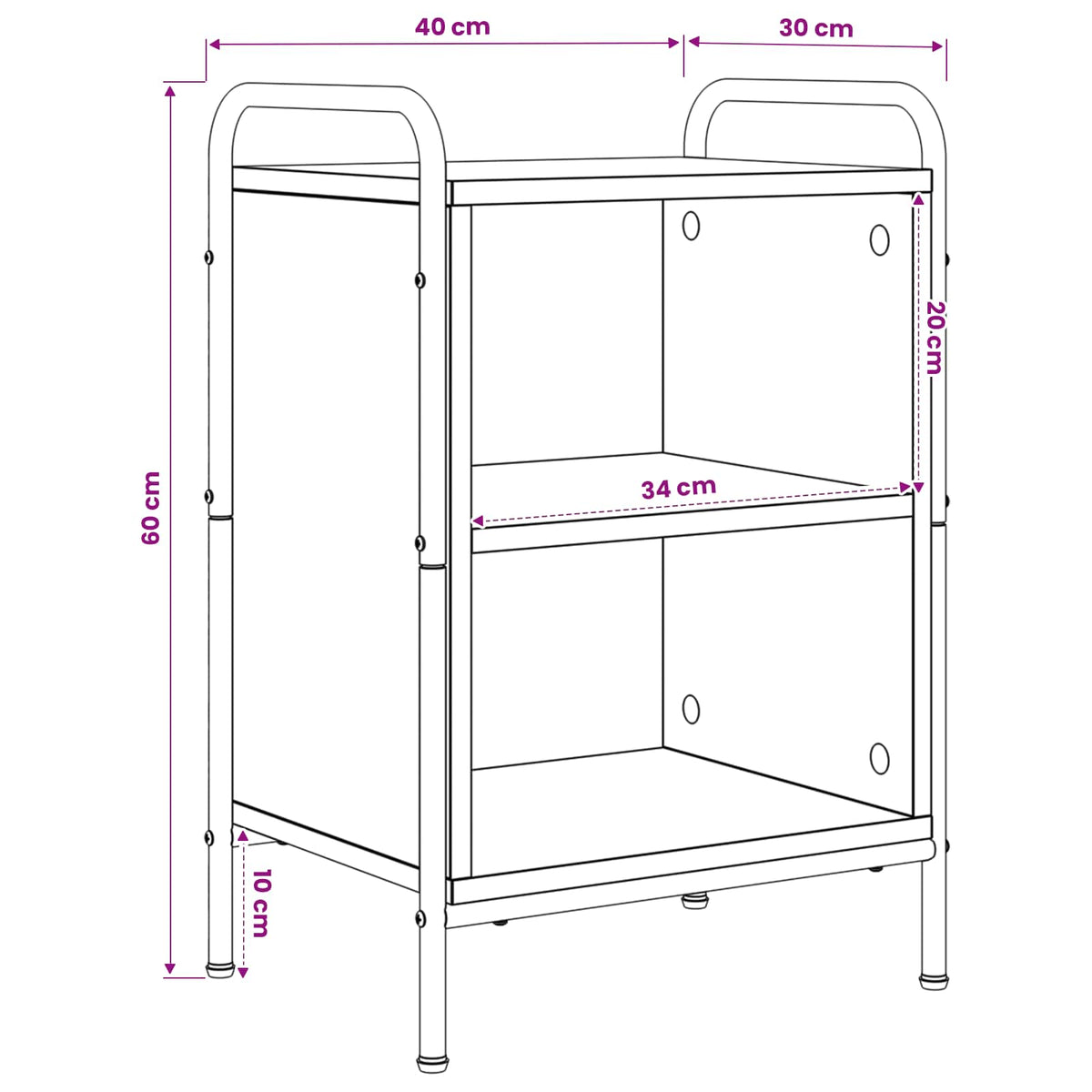 vidaXL Bedside Cabinet Old Wood 40 x 30 x 60 cm Engineered Wood