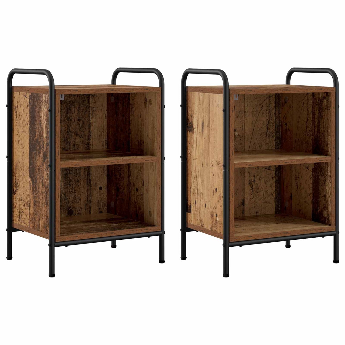 vidaXL Bedside Cabinet 2 pcs Old Wood 40 x 30 x 60 cm Engineered Wood