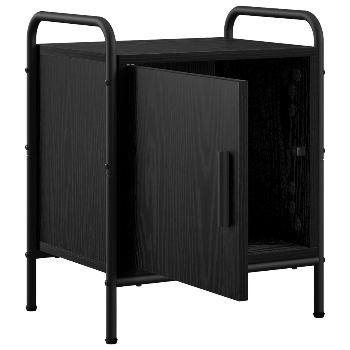 vidaXL Bedside Cabinet Black Oak 40 x 30 x 50 cm Engineered Wood