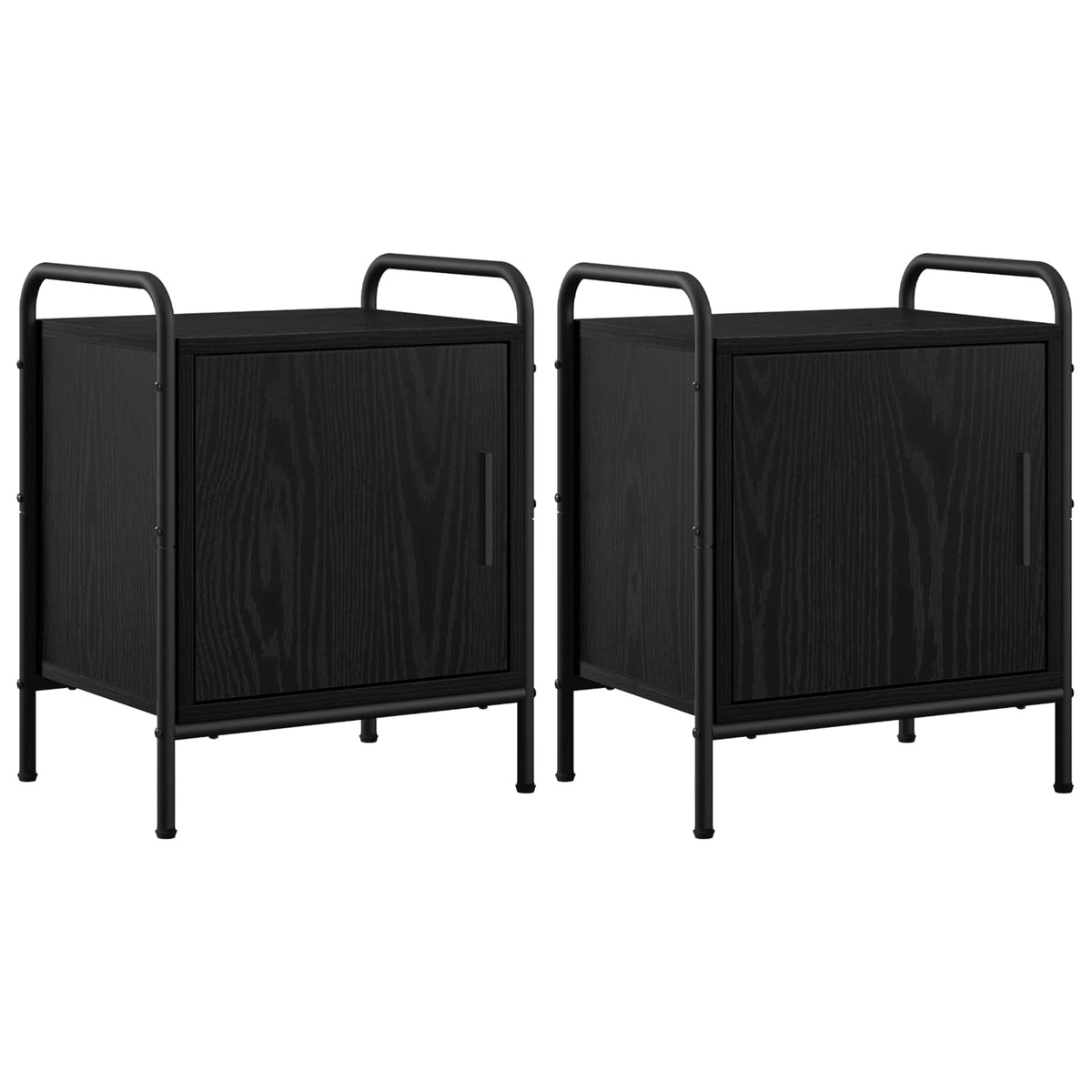 vidaXL Bedside Cabinet 2 pcs Black Oak 40 x 30 x 50 cm Engineered Wood
