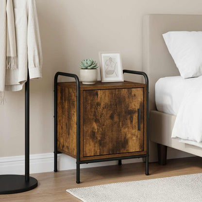 vidaXL Bedside Cabinet Smoked Oak 40 x 30 x 50 cm Engineered Wood