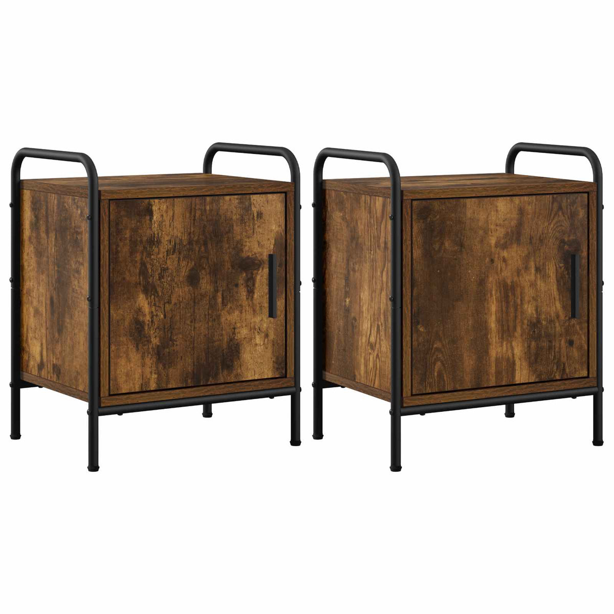 vidaXL Bedside Cabinet 2 pcs Smoked Oak 40 x 30 x 50 cm