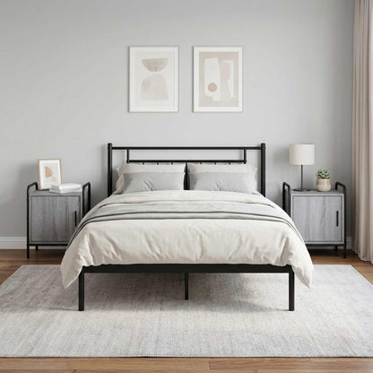 vidaXL Bedside Cabinet 2 pcs Grey Sonoma 40 x 30 x 50 cm