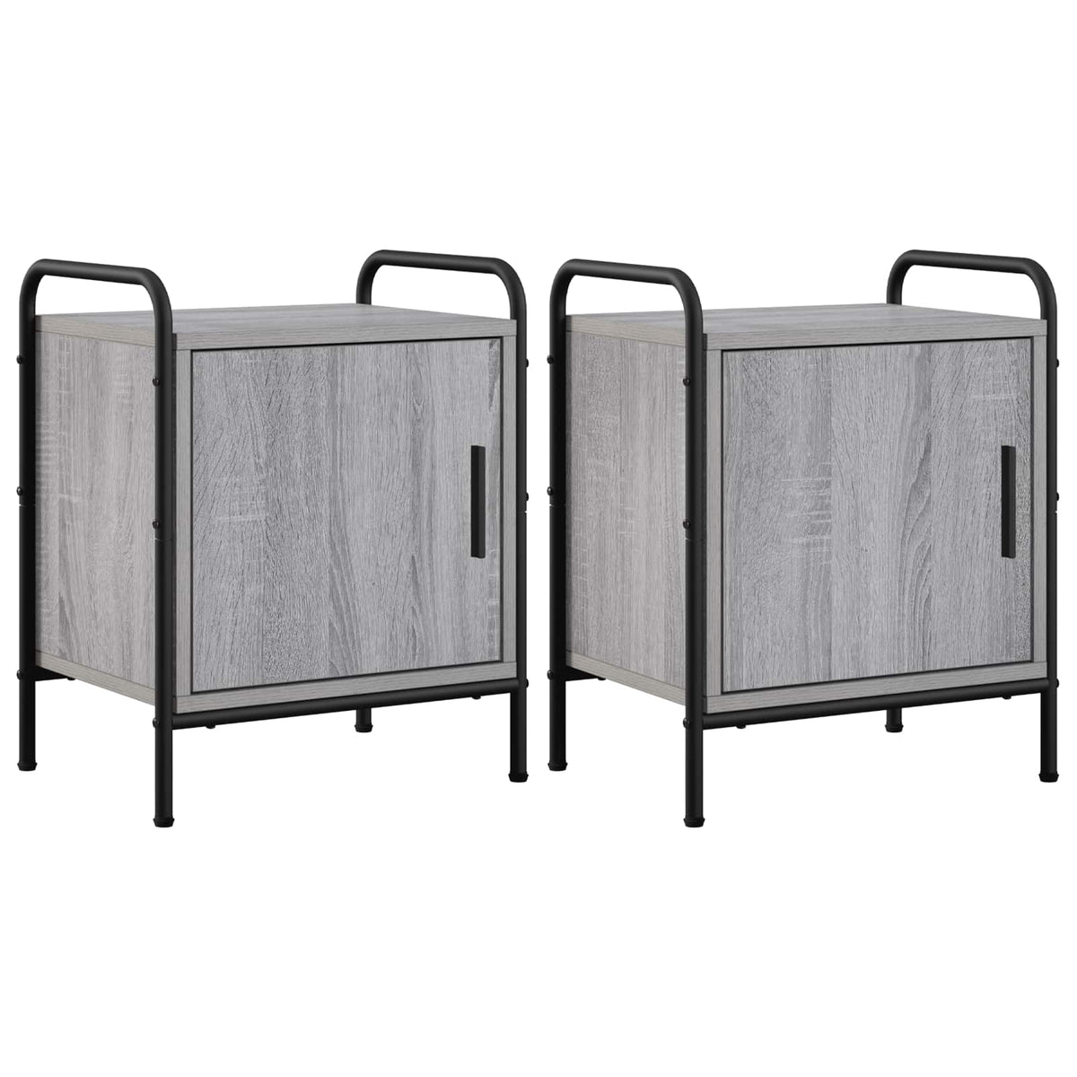 vidaXL Bedside Cabinet 2 pcs Grey Sonoma 40 x 30 x 50 cm
