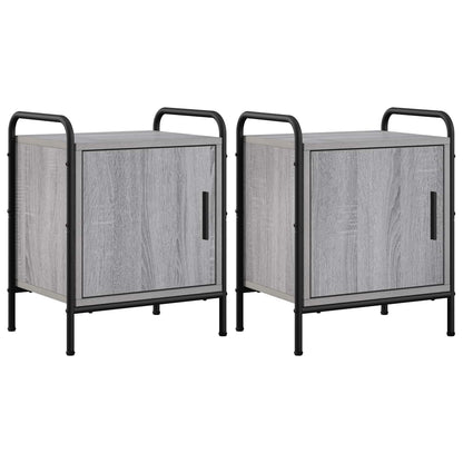 vidaXL Bedside Cabinet 2 pcs Grey Sonoma 40 x 30 x 50 cm