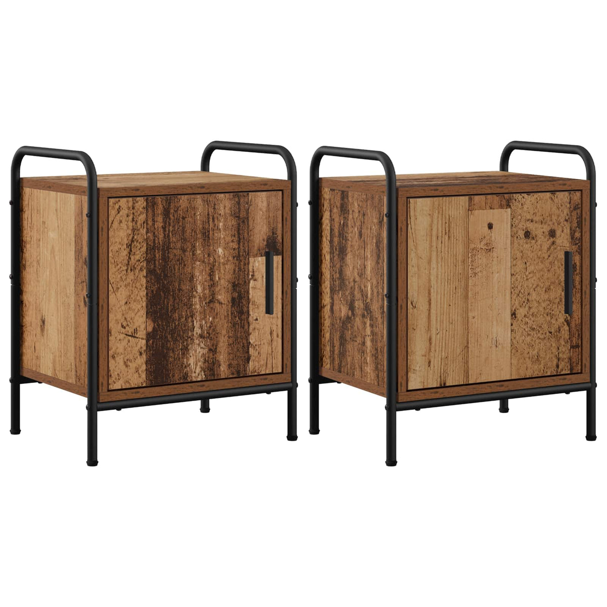 vidaXL Bedside Cabinet 2 pcs Old Wood 40 x 30 x 50 cm Engineered Wood