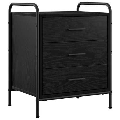 vidaXL Bedside Cabinet Black Oak 48 x 36.5 x 60 cm Engineered Wood