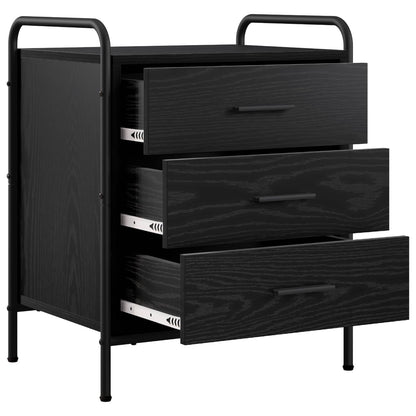 vidaXL Bedside Cabinet Black Oak 48 x 36.5 x 60 cm Engineered Wood