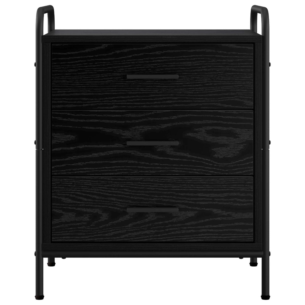 vidaXL Bedside Cabinet Black Oak 48 x 36.5 x 60 cm Engineered Wood