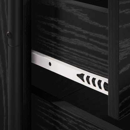 vidaXL Bedside Cabinet 2 pcs Black Oak 48 x 36.5 x 60 cm