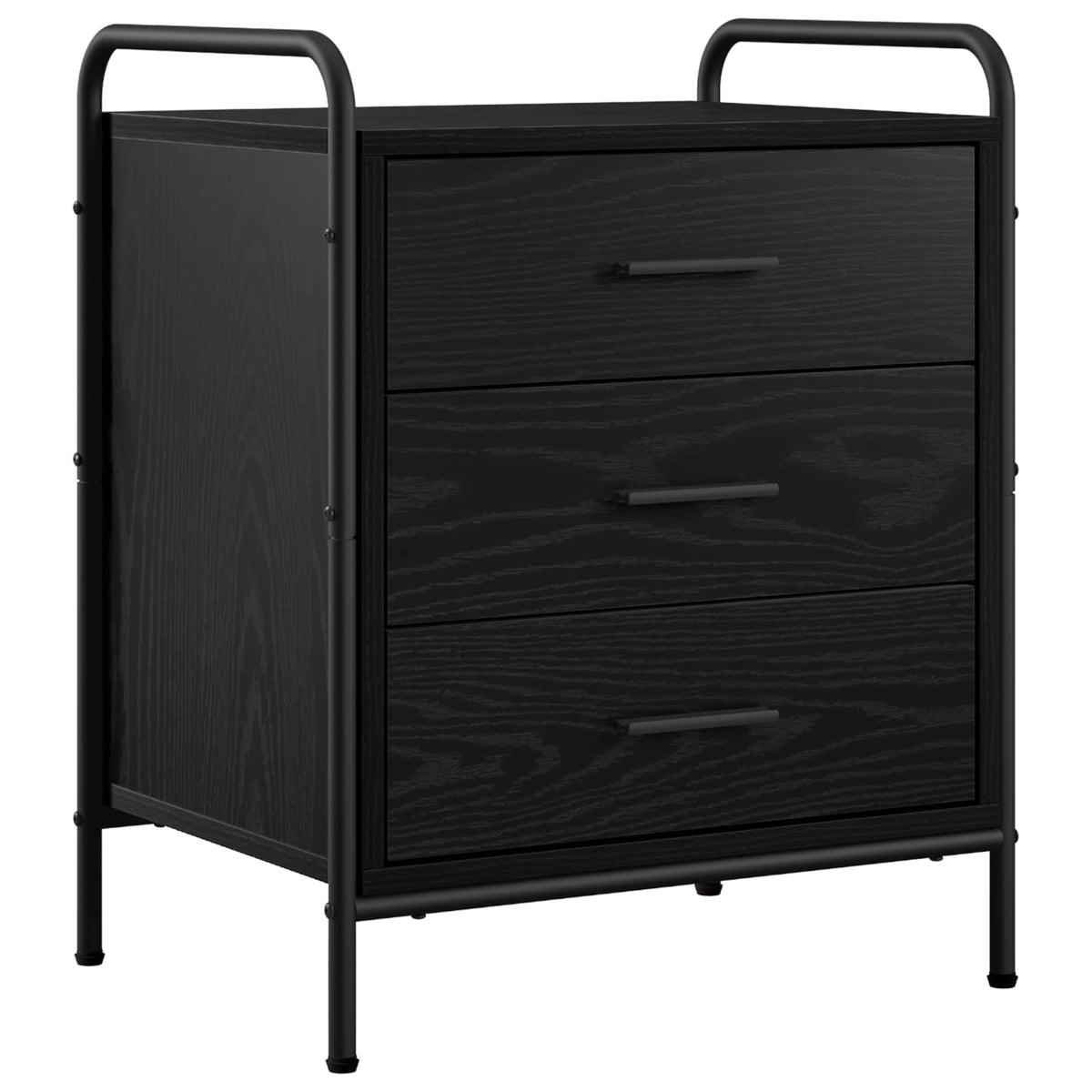 vidaXL Bedside Cabinet 2 pcs Black Oak 48 x 36.5 x 60 cm