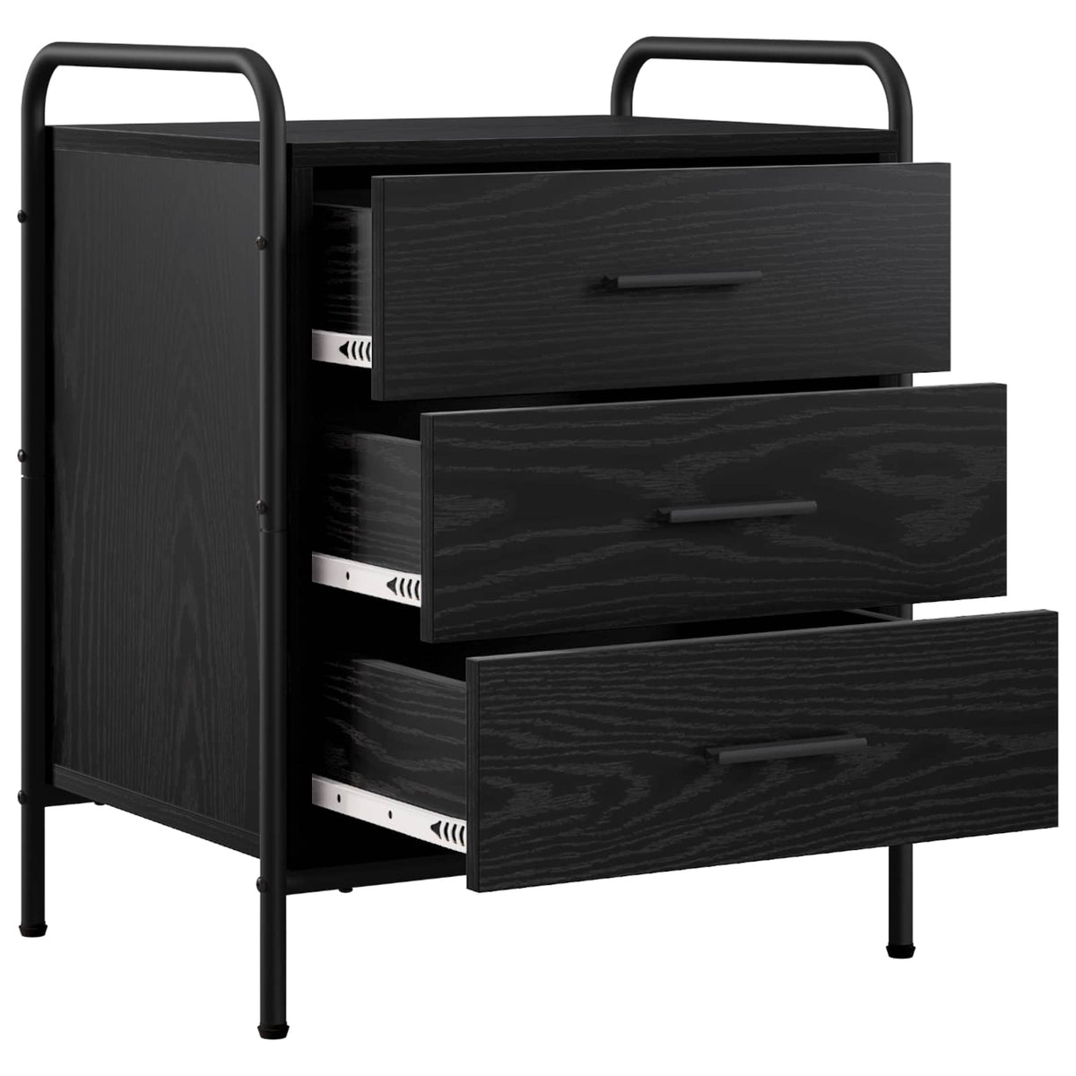 vidaXL Bedside Cabinet 2 pcs Black Oak 48 x 36.5 x 60 cm