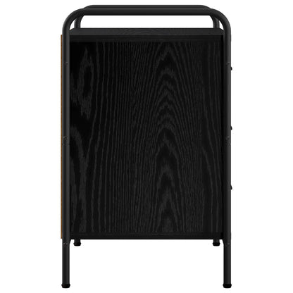 vidaXL Bedside Cabinet 2 pcs Black Oak 48 x 36.5 x 60 cm